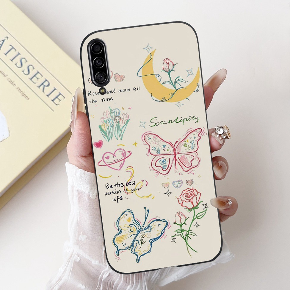 Dành Cho Samsung A90 5G Ốp Lưng Màu Đen Mèo Dễ Thương Thời Trang Ngộ nghĩnh Silicon Chống Sốc Ốp lưng Samsung Galaxy A90 5G Ốp Lưng A908B A908N A908Q
