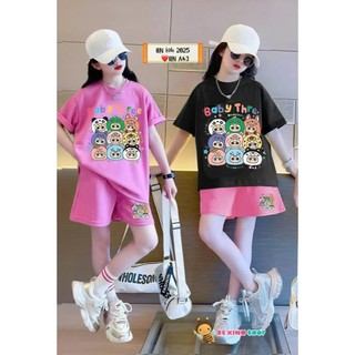 30-45kg Bộ cotton bany three dinosaur size đại HN cho bé gái