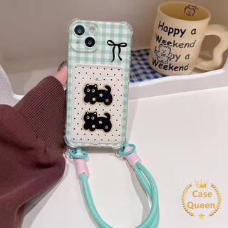 Ốp Lưng Tương Thích Cho IPhone 15 16 11 13 12 14 Pro Max 11 7 8 6s 16 Plus XR 7Plus XS X Max SE 2022 Dễ Thương Balck Mèo Nhiều Màu Sắc Ngôi Sao Dây Sang Trọng Ví Khe Cắm Thẻ Bìa Mềm