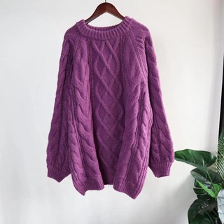 Áo Len Dài Tay Màu Tím Thiết Kế Mới Thời Trang Dành Cho Mùa Thu Đông áo len dài tay form rộng áo sweater áo mùa đông nữ