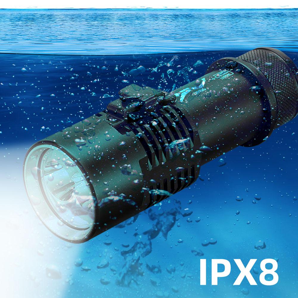 Puteer Đèn Lặn DI Động LED 2000 Lumens XHP70 IPX8, Chống Nước Cho Người Chuyên Nghiệp