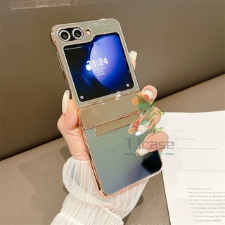 Bao Da Điện Thoại pc Cứng Mạ Điện Dạng Gương Trang Điểm Cho samsung galaxy z flip 5 z flip 4 3 Ốp