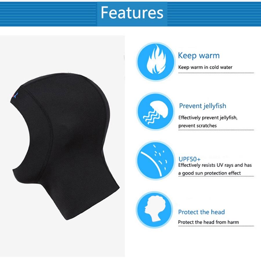 Putter 3mm Neoprene Bộ đồ bộ lặn, kèm mũ trùm đầu, mặt nạ, và tất - Perfect cho freediving và spearfishing