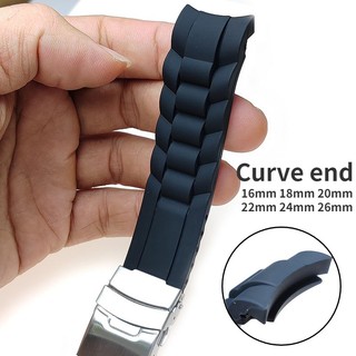 Dây Đeo Đồng Hồ Bằng Cao Su Silicone Mềm 18 / 20 / 22 / 24mm Cho Nam