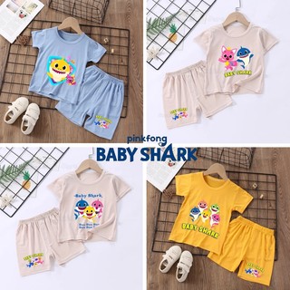 Bộ Đồ Ngủ Ngắn Tay In Hình Cá Mập Dễ Thương Cho Bé