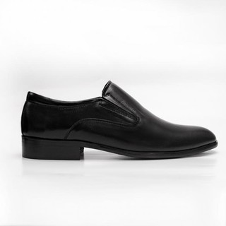 Giày lười nam công sở Fttleather da bò trơn màu đen mẫu 634
