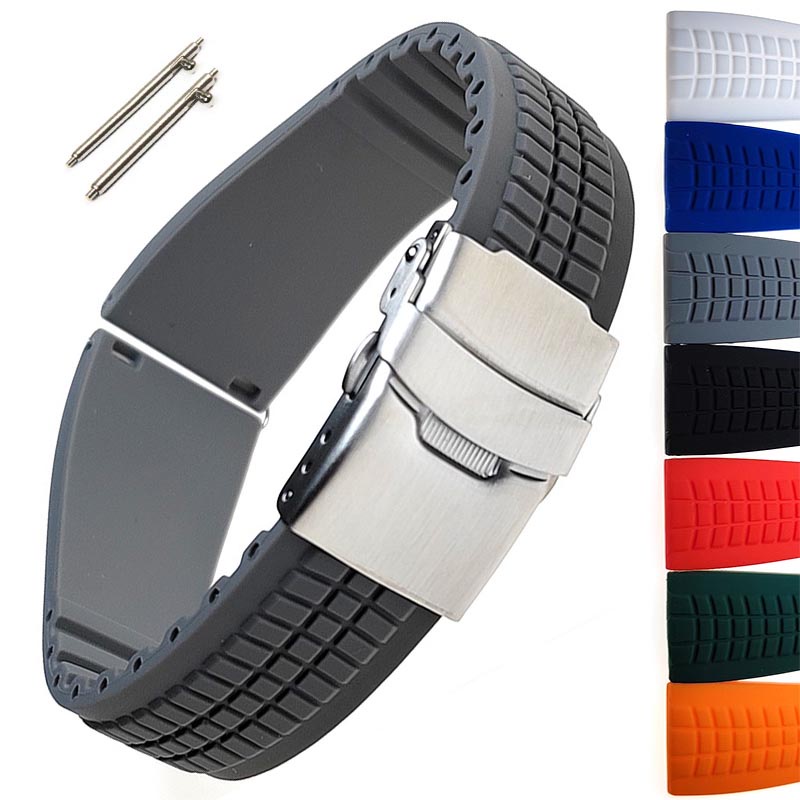 Mới Dây Đeo Đồng Hồ Bằng Cao Su silicone Chống Nước 20mm 22mm Cho seiko 5 Phiên Bản 6 5 4 gt2