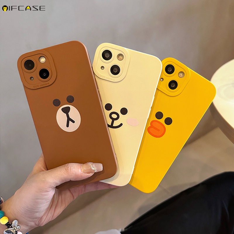 Compatible Ốp Điện Thoại silicone Mềm Dạng Nhám Họa Tiết Hoạt Hình Cho iphone 15 14 plus 13 12 mini pro max