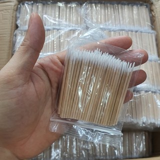 1 gói có 100 cây Tăm gỗ có bông dùng để nặn mụn cực kỳ tiện lợi, vệ sinh-PH