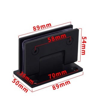 1 Kẹp Cửa Kính Nhà Tắm Không Khung Bằng Thép Không Gỉ Màu Đen Góc 90 Độ