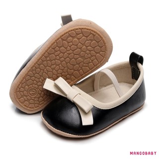 Mg-baby Girl Cao Cấp PU Đế Bằng Cho Trẻ Sơ Sinh Nơ Đầu Tiên Giày Cũi Cho Tiệc Lễ Hội Tắm Cho Bé