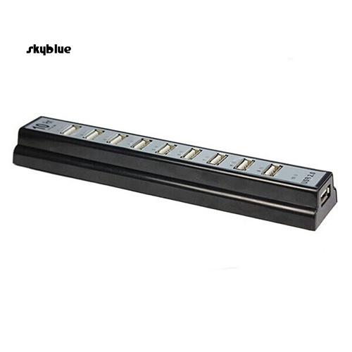 [Sy] Bộ chia Hub USB 20 tốc độ cao 10 cổng + Bộ chuyển đổi nguồn US cho máy tính xách tay PC