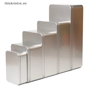 THI Tinplate Hộp Xà Phòng Kẹp Tóc Kim Loại Hình Chữ Nhật Hộp Sắt Nhỏ Vuông Bảo Quản Trang Sức Móng Tay Làm Đẹp Kẹo Đồng Xu Thuốc Trường Hợp VN