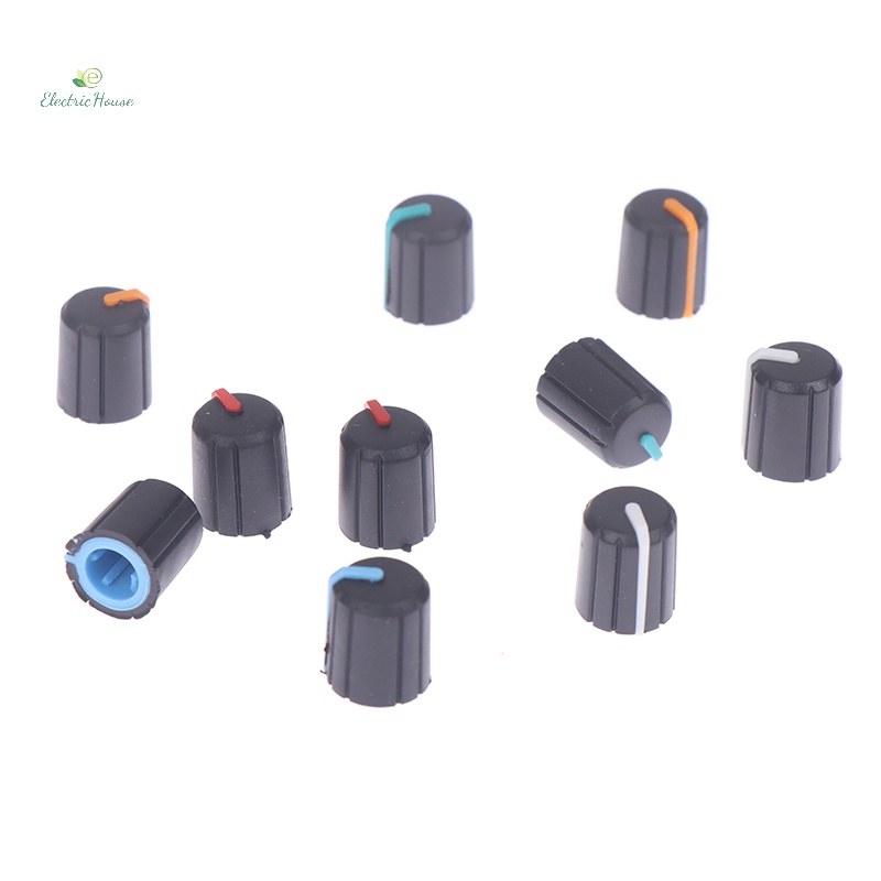 Bộ 10 Núm Vặn Chiết Áp Hình Chữ d Bằng Cao Su Mềm Xoay 180 Độ