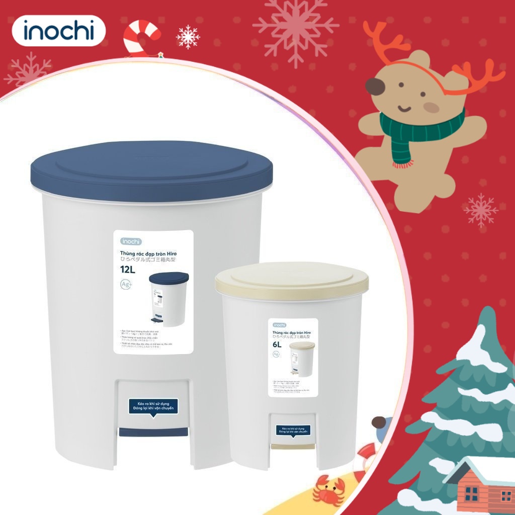 Thùng rác đạp tròn Inochi - Hiro 6L/12L (Nhiều màu, kèm ruột) | Shopee ...