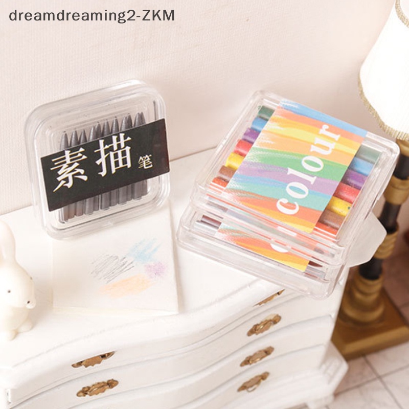[dreamdreaming] 1 Hộp 1: 12 Nhà Búp Bê Thu Nhỏ Bút Chì Màu Bút Phác Thảo Bút Vẽ Cảnh Trang Trí Nhà Búp Bê Phụ Kiện [zkm]