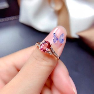 ♥ Chính Hãng Nhẫn tourmaline Đính Đá Pha Lê Hồng Vàng Phong Cách Mới Cho Nữ