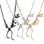 Vòng cổ xương khủng long FUJI Tyrannosaurus, Vòng cổ xương khủng long Goth phóng đại, Vòng cổ rồng vàng sáng tạo Hip Hop Punk