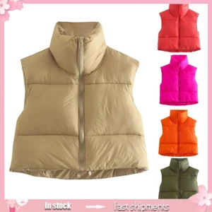 Yoioi Áo Croptop Sát Nách Cổ Đứng Có Khóa Kéo Và Đệm Ngực Cho Nữ