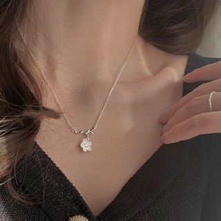 Thời Trang Dây Chuyền Mạ Bạc Đính Hoa Hồng Ngọt Ngào Sang Trọng Cho Nữ