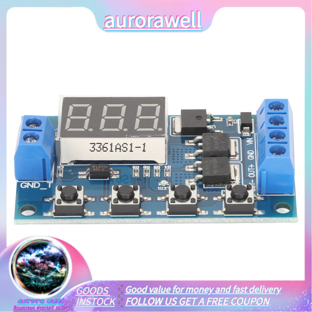 Aurorawell LED Digital Time Delay Relay Trigger Cycle Timer Switch ...