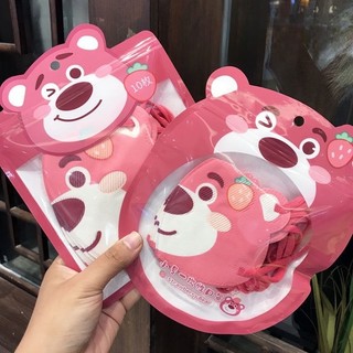 Set 10 chiếc Khẩu trang Gấu Dâu  siêu dễ thương chống nắng cho bé