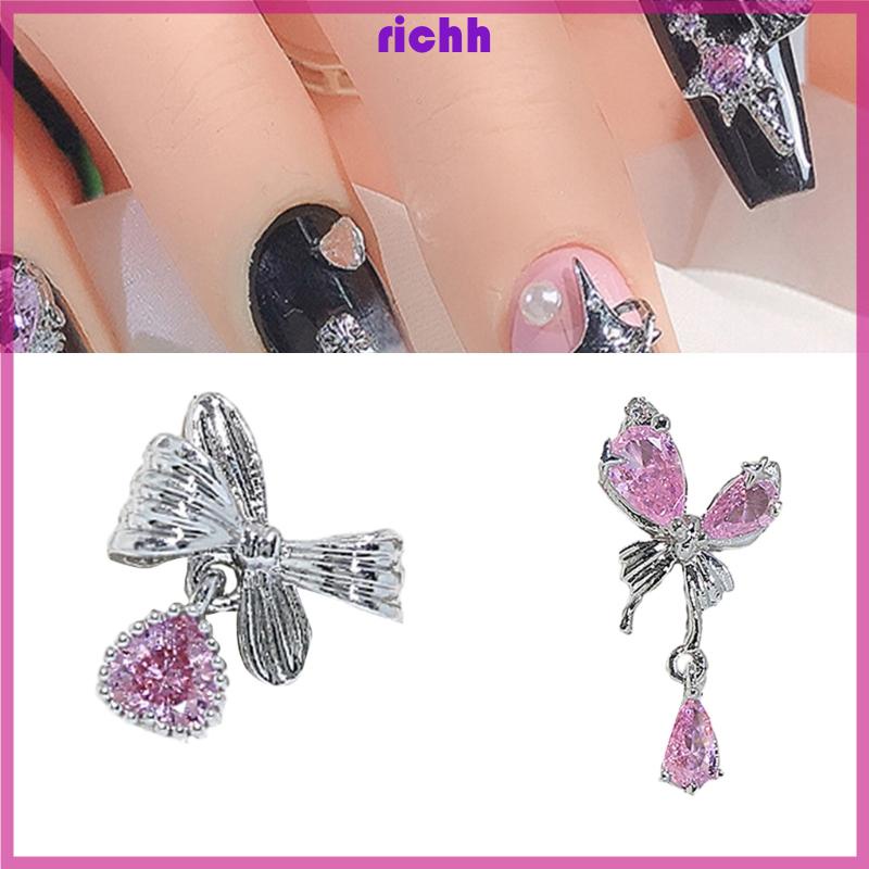Phụ Kiện Trang Trí Móng Tay 3D Hình Trái Tim Bướm Xinh Xắn