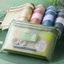 Túi lưu trữ văn phòng phẩm FAVORITEGOODS, Túi dây kéo lưới công suất lớn A4, Túi sắp xếp trong suốt hữu ích Túi trang điểm mỹ phẩm hai lớp