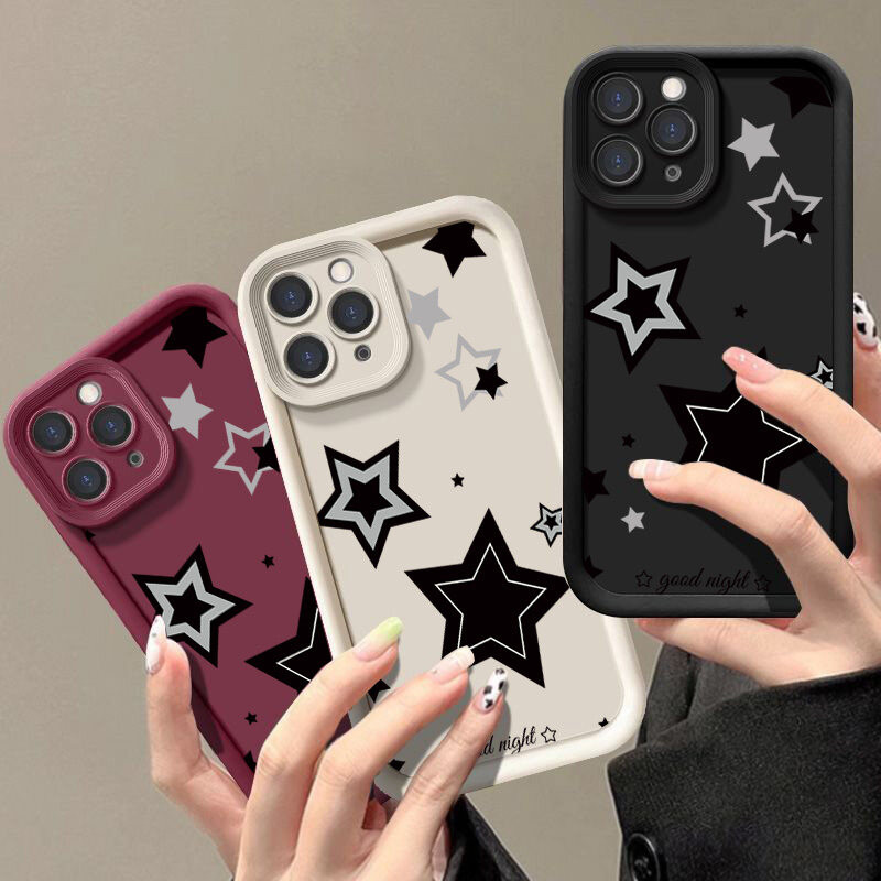 Vỏ Ngôi Sao Cho Samsung Galaxy M34 M31 M51 M30S M23 M20 M11 M15 J4 J6 Plus J8 A10 A01 A02 S20 Ultra Ốp Lưng Silicon Mềm Chống Sốc Họa Tiết Camera Bảo Vệ