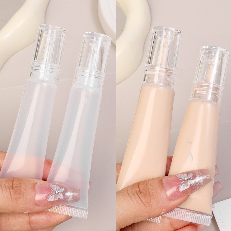 5 Chai có thể đổ lại có nắp - Nhựa, Trong suốt, Di động - Chai nhỏ giọt rỗng - Hộp đựng mẫu mỹ phẩm - Chai đựng kem nền - Phụ kiện du lịch