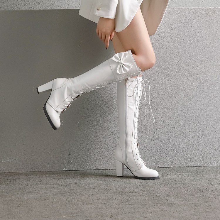 Giày Bốt Cao Gót Đính Nơ Xinh Xắn Theo Phong Cách lolita Dành Cho Nữ / size 34-48
