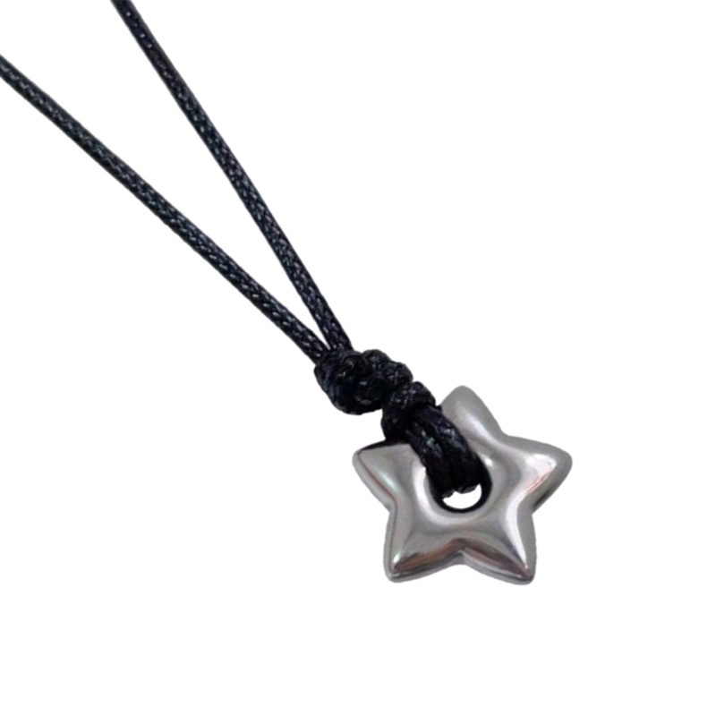 SA Gothic Ngôi Sao Rỗng Mặt Dây Chuyền Vòng Cổ Da Vintage Dây Trang Sức Thời Trang Cho Nữ Pentagram Charm Chokers