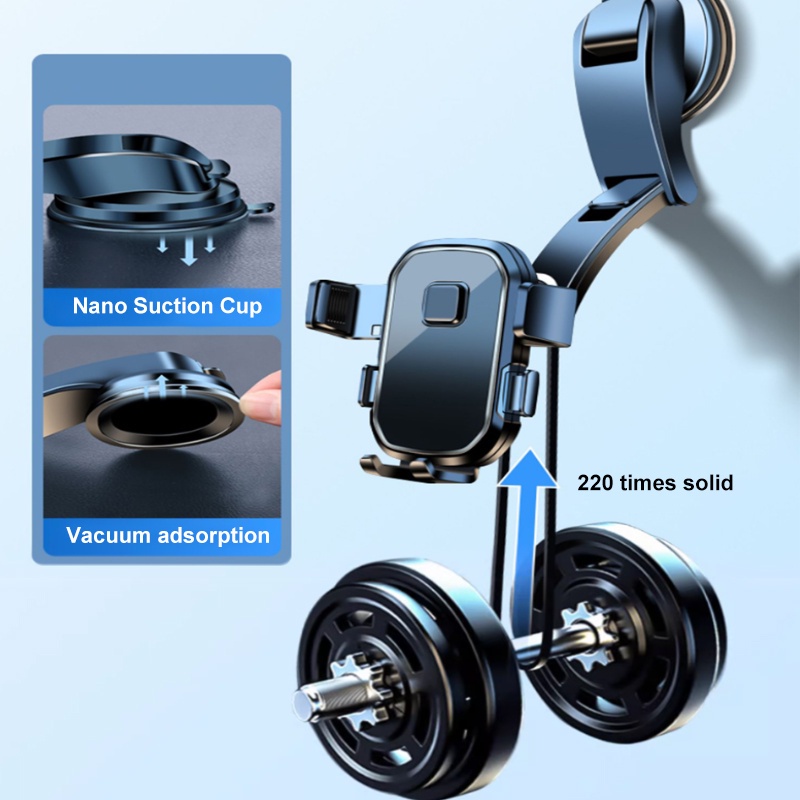 giá đỡ điện thoại trên ô tô SEAMETAL Giá Đỡ Điện Thoại Tay Cầm Dài Có Giác Hút Xoay 360 Độ Chống Rung Cho Xe Hơi
