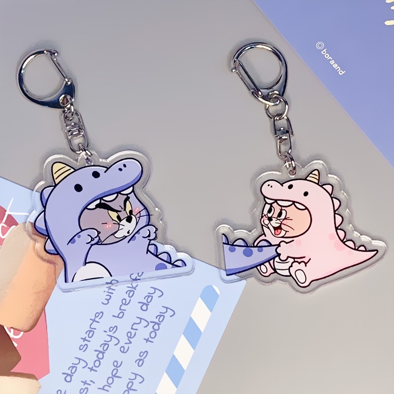 Mặt dây chuyền đôi acrylic anime phim hoạt hình dễ thương móc khóa người bạn thân nhất cùng phong cách mèo và chuột Mặt