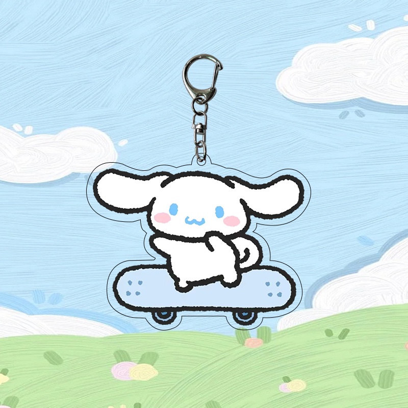 Móc Khóa Sanrio Hình Ván Trượt Sanrio Chất Liệu Acrylic