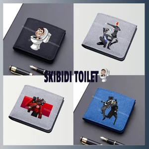 Ví canvas Ngắn Đựng Tiền Xu Thẻ Ngân Hàng Trẻ Trung In Họa Tiết Hoạt Hình skibidi Có Khóa Kéo Thời Trang Làm Quà Sinh Nhật Cho Bé Trai Và Bé Gái