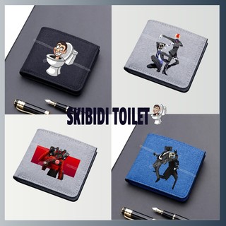 [Hàng Tại Chỗ] Ví canvas Ngắn Đựng Tiền Xu Thẻ Ngân Hàng Trẻ Trung In Họa Tiết Hoạt Hình skibidi Có Khóa Kéo Thời Trang Làm Quà Sinh Nhật Cho Bé Trai Và Bé Gái