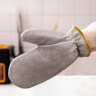 [Giao hàng từ Việt Nam] Găng tay làm sạch công việc nhà PURECOTTON0, Găng tay rửa chén dày chống thấm nước, Bàn chải bát làm sạch gia đình Găng tay bóng dây thép kéo dài