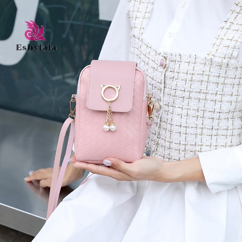 Mùa Xuân Mùa Hè Đeo Ngang Điện Thoại Di Động Túi Đeo Vai Ngọc Trai Dệt Bao Phong Cách Nữ Túi Đeo Vai Túi Đeo Ngang [MỚI]