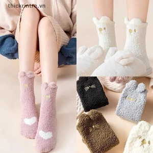 THI Tất Đáng Yêu Cho Nữ Làm Dày Cashmere Giữa Ống Tất Ngọt Ngào Bé Gái Mềm Mại Ấm Áp Ngoài Sàn Mặc Tất VN