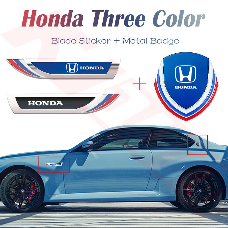Bộ 4 Miếng Dán 3d Bằng Kim Loại Trang Trí Cửa Sổ Xe Hơi honda city hrv civic Wrx brio brv fit accord vezel