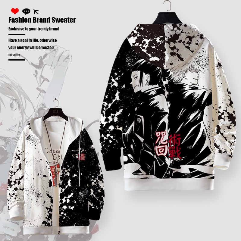 Siy7 Jujutsu Kaisen Anime Áo khoác 3D Áo khoác dài tay Cosplay Gojou Satoru Unisex Top Áo Hoodie thời trang Áo khoác ngoài Pl