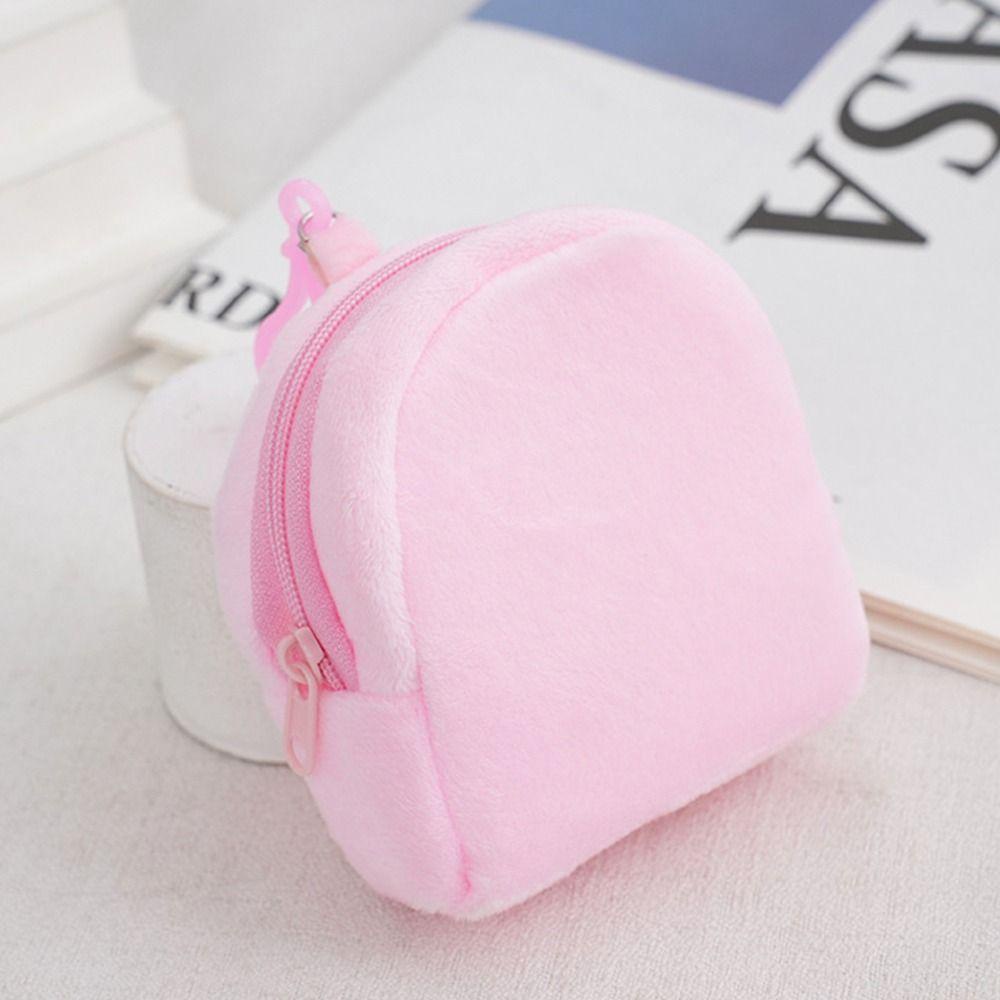 CPINCP 1 Cái Túi Đựng Tiền Xu, Móc Khóa Màu Nguyên Chất Schoolbag Ví Đựng Tiền Xu, Kawaii Sang Trọng Túi Thẻ ID Kẹo Ví Dễ Thương Cho Nữ