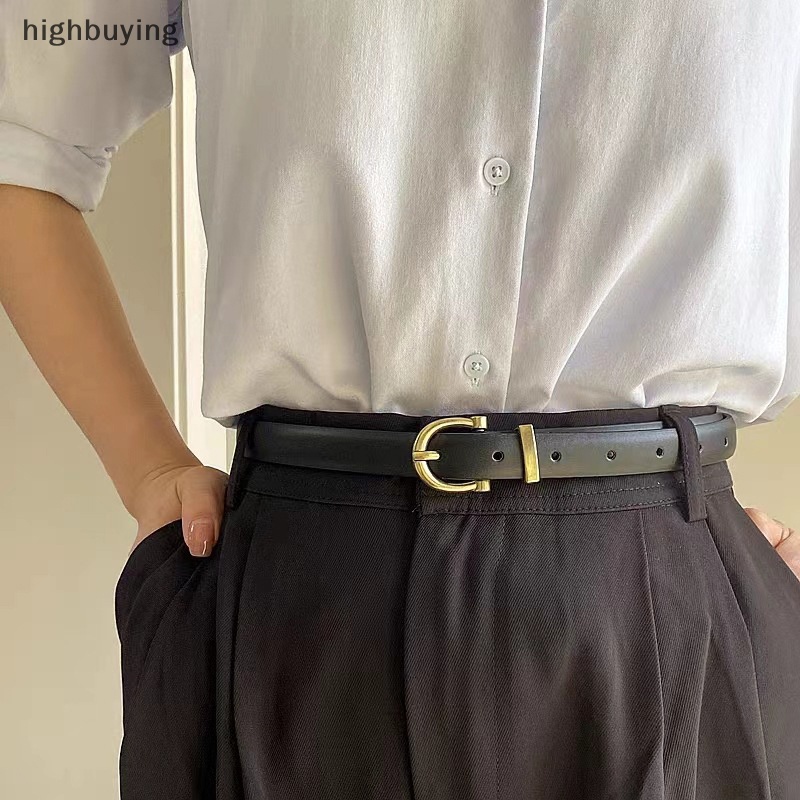 Thắt lưng da thiết kế thời trang cho nữ, khóa kim loại, phong cách mới
