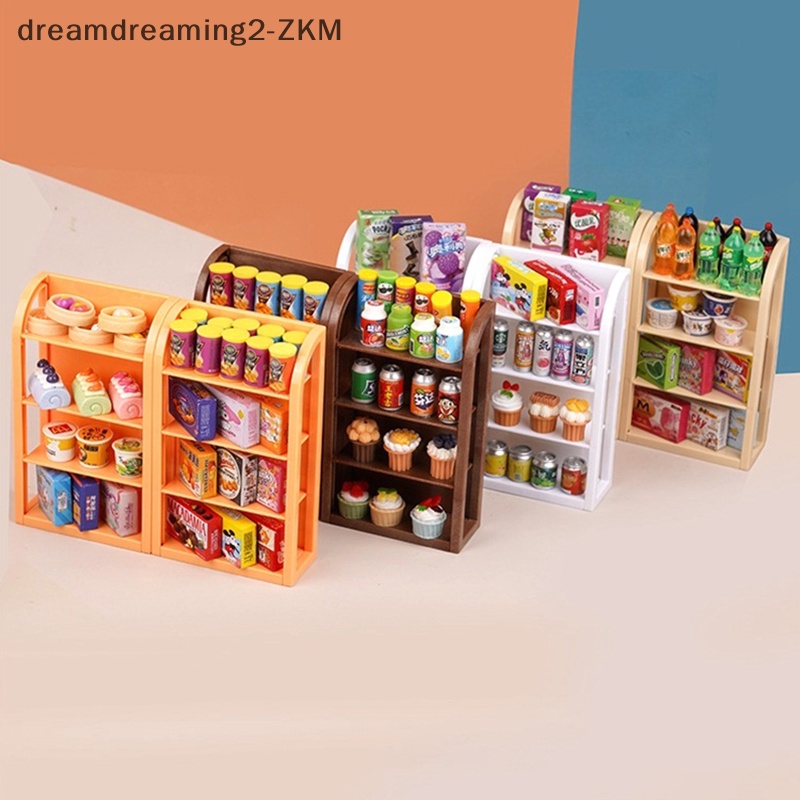 [dreamdreaming] Nhà búp bê 1: 12 Kệ siêu thị thu nhỏ Giá trưng bày Giá để đồ Trang trí cảnh Phụ kiện nhà búp bê [zkm]