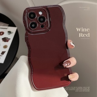 Ốp Điện Thoại Mềm Màu Đỏ Rượu Cho iphone 15 15pro max 13 mini 14 14pro 14max 12 11 pro max ix xr se2 plus