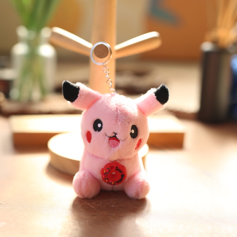 BH2 Ngẫu Nhiên Một Màu Hồng Pikachu Sang Trọng Búp Bê Quà Tặng Cho Bé Gái Túi Mặt Dây Chuyền Pokemon Đồ Chơi Nhồi Bông Cho Trẻ Em Móc Khóa Búp Bê HB2
