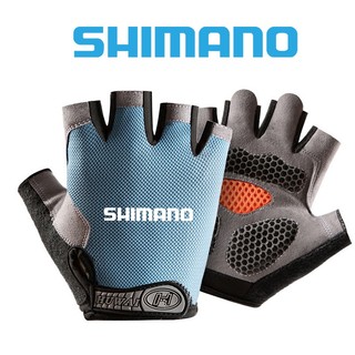 Găng Tay Thể Thao Shimano Nam Đi Xe Đạp Ngoài Trời Câu Cá Leo Núi Chống Trượt Thể Dục Nửa Ngón Chống Mài Mòn Mỏng Sốc Găng Tay Câu Cá