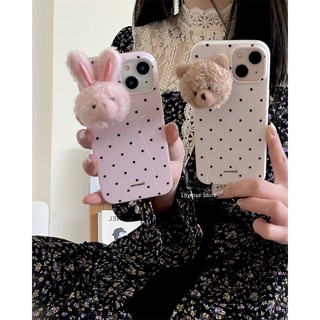 Ốp Điện Thoại Mềm Hình Gấu Thỏ 3d Cho iphone 15 pro max 13 12 11 14 pro