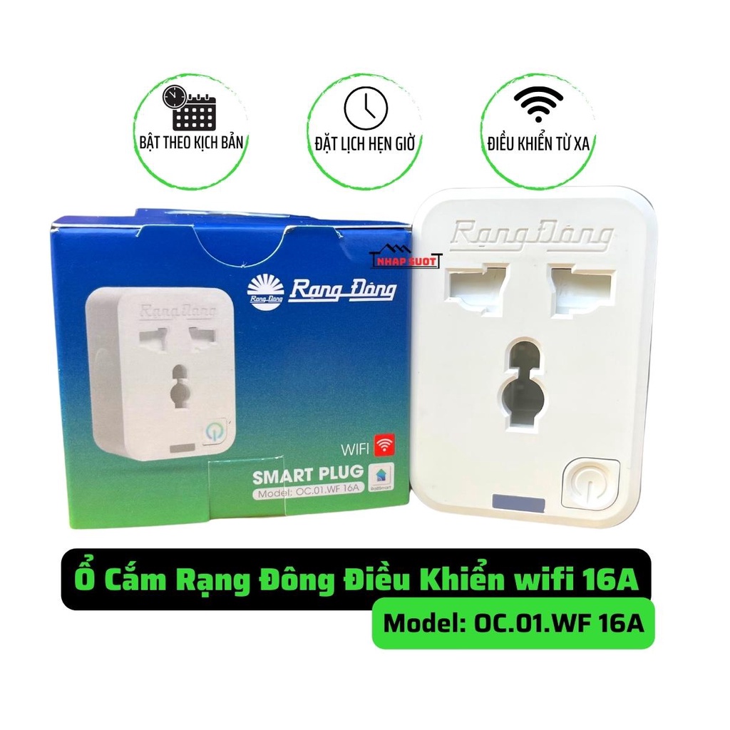 Ổ cắm thông minh Rạng Đông 16A điều khiển qua wifi bằng điện thoại, đặt ...